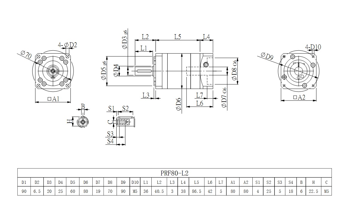 PRL80_L2系列伺服減速機(jī)圖紙 PRL80_L2系列伺服減速機(jī)圖紙